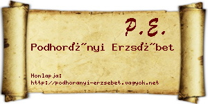 Podhorányi Erzsébet névjegykártya