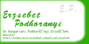 erzsebet podhoranyi business card